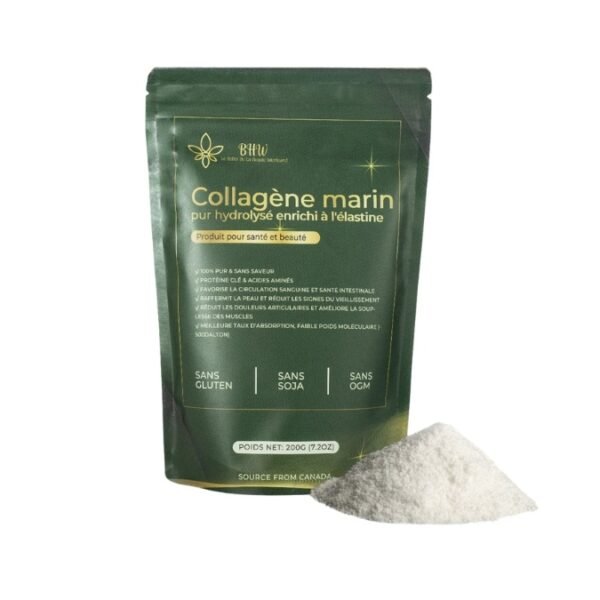 BHW Collagène Marin Pur Hydrolysé Enrichi à l'Élastine - 200g